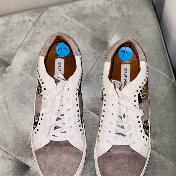 Steve Madden Annita Snake Skin Suede Sneakers shoe Womens - Picture 8 of 9